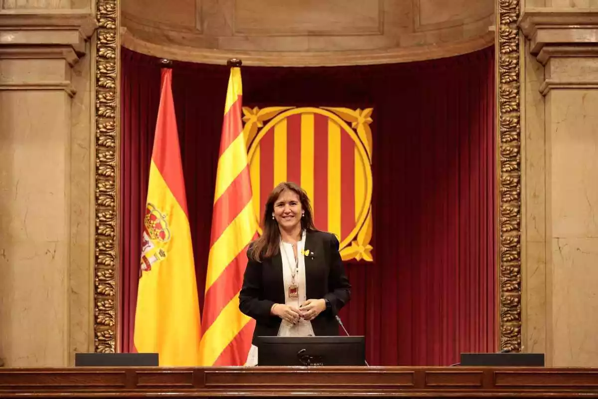 La nova presidenta del Parlament de Catalunya, Laura Borràs, en una imatge a l'hemicicle