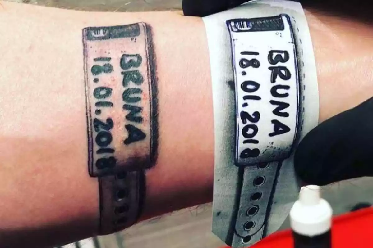 Tatuatge d'Àlex Casademunt en honor al naixement de la seva filla Bruna