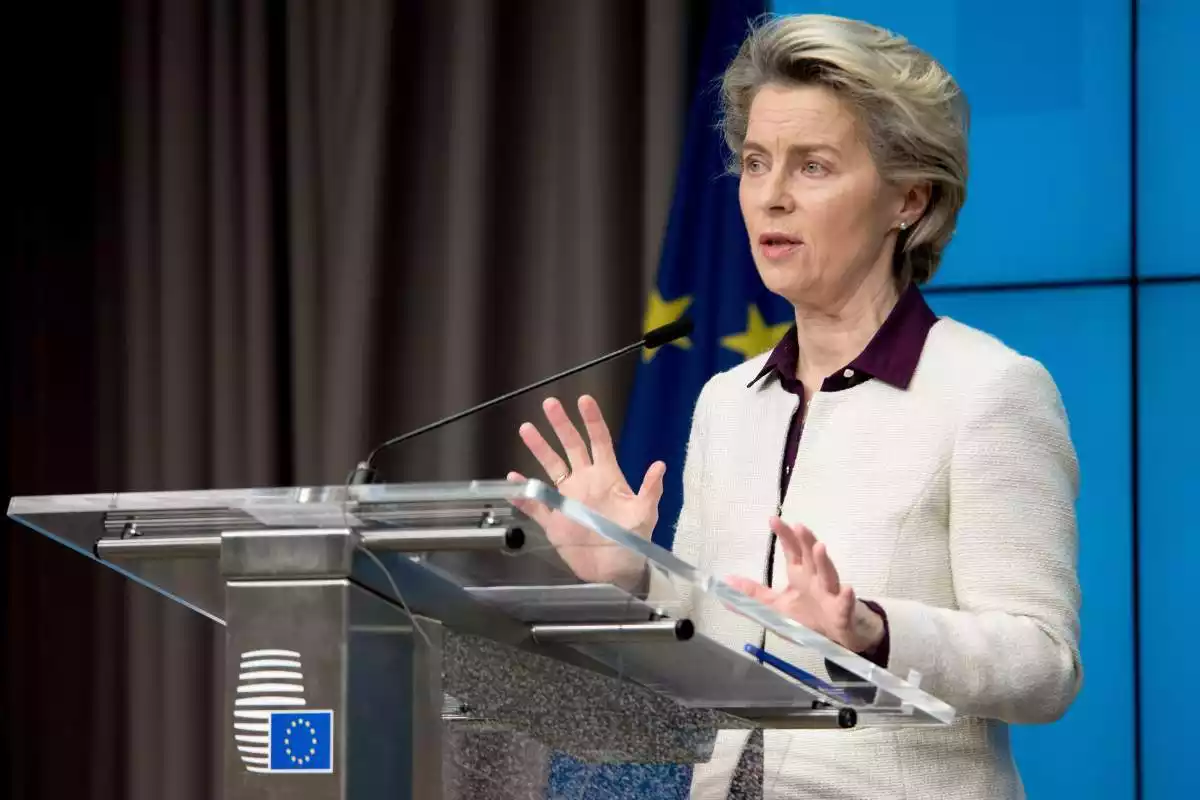 Ursula Von der Leyen, la presidenta de la Comissió Europea, en una roda de premsa a Brussel·les