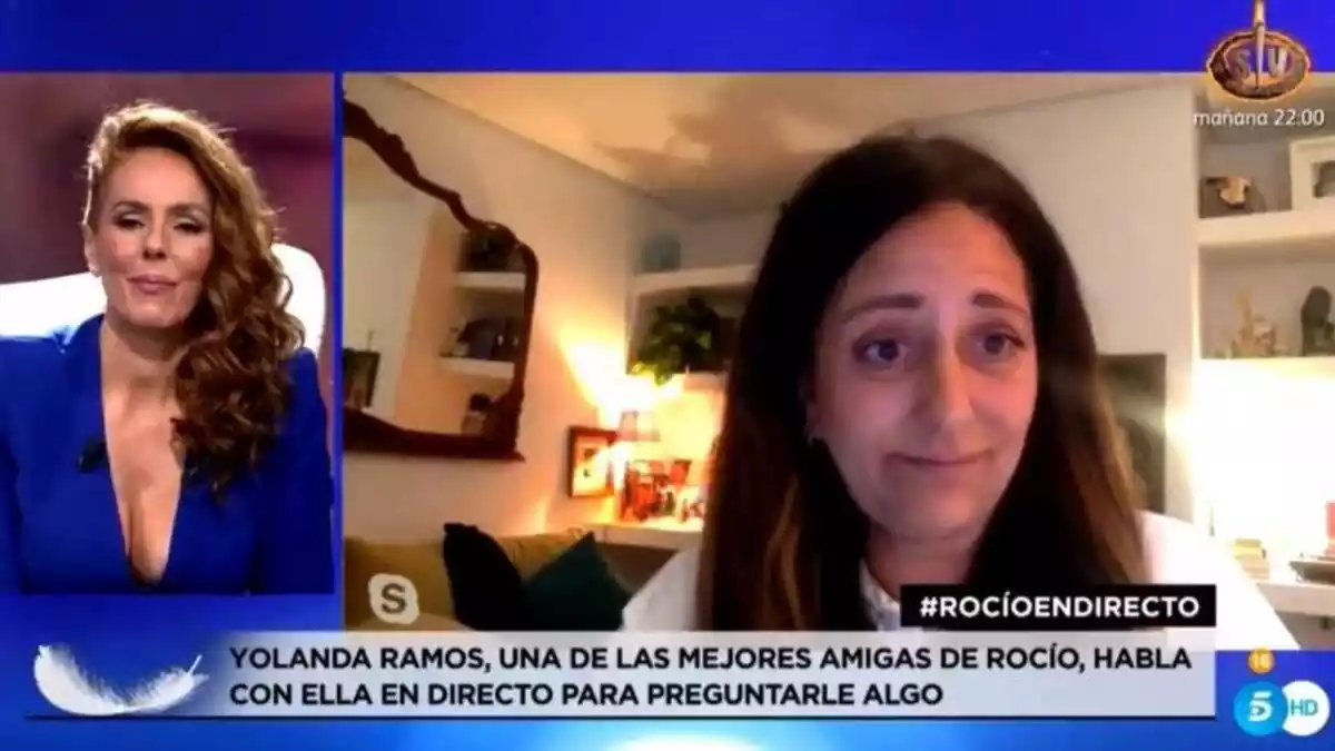 Yolanda Ramos i Rocío Carrasco parlant per videotrucada, a 'Sálvame'