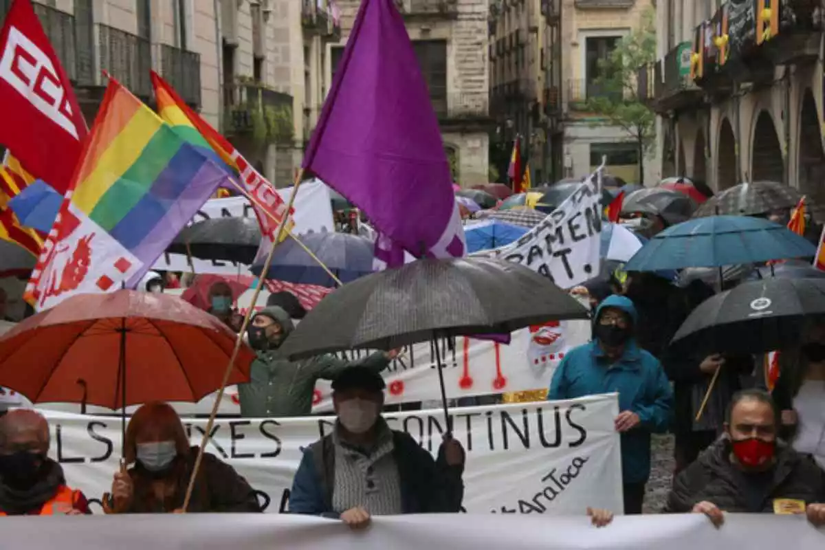 Manifestació de l'1 de maig a Girona