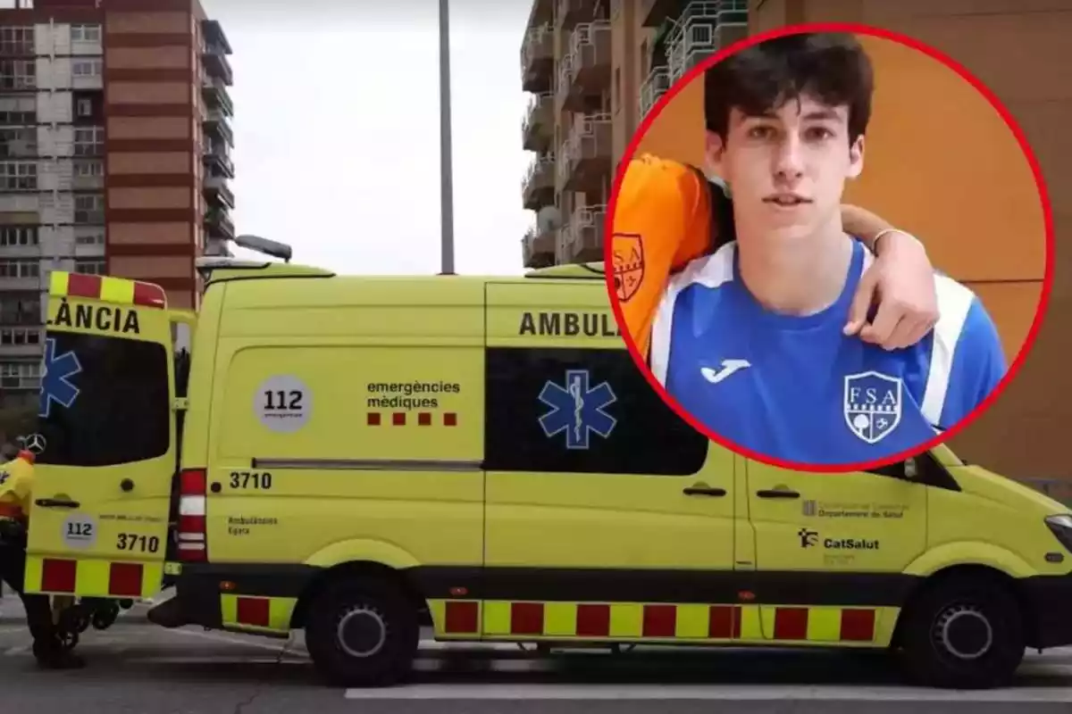 Fotomuntatge de l'Arnau, jugador de 17 anys mort en accident de trànsit