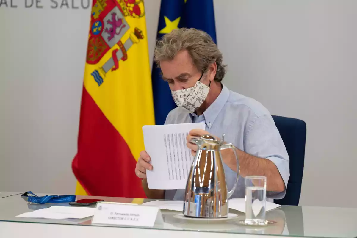 El director del CCAES, Fernando Simón, durant el Consell Interterritorial de Salut del 7 de juliol del 2021 a Madrid
