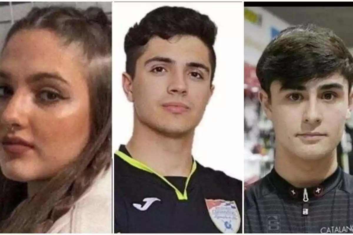 Muntatge fotogràfic dels tres joves morts a l'accident d'Argamasilla