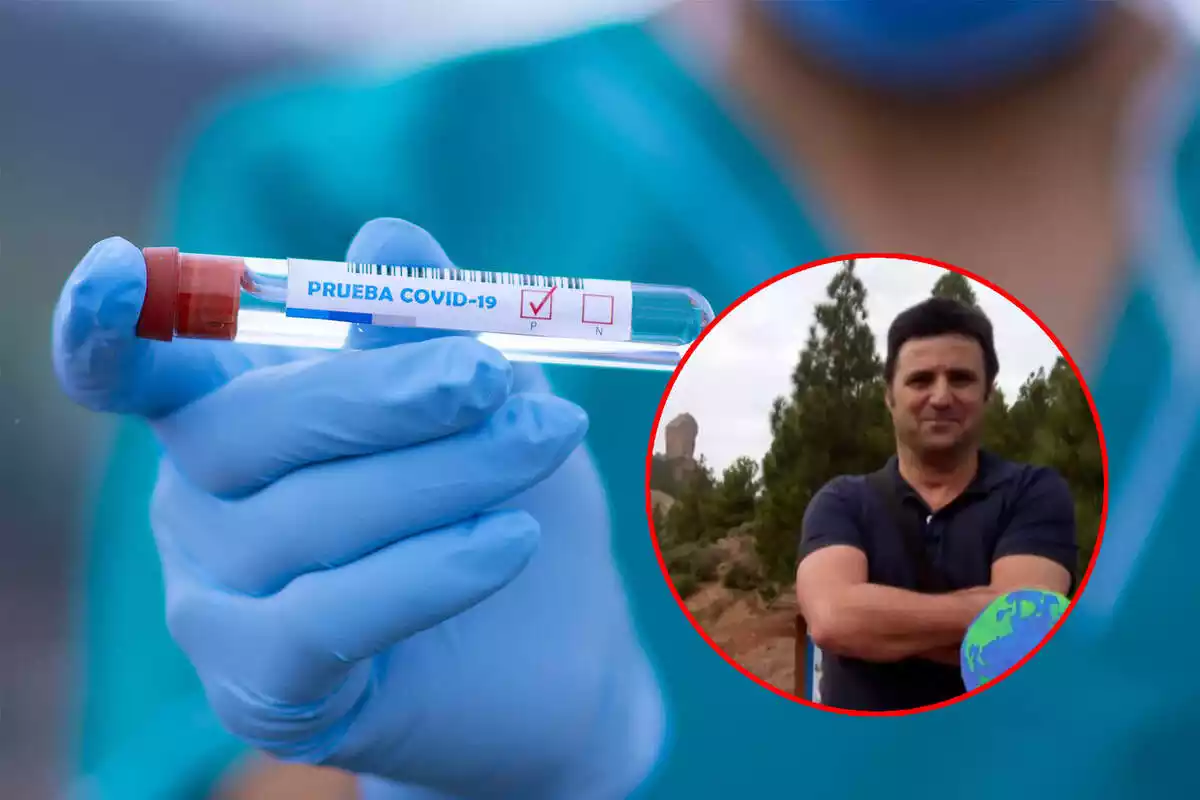 Fotomuntatge d'una prova Covid i Jaime, l'espanyol mort per rebutjar la vacuna contra el coronavirus