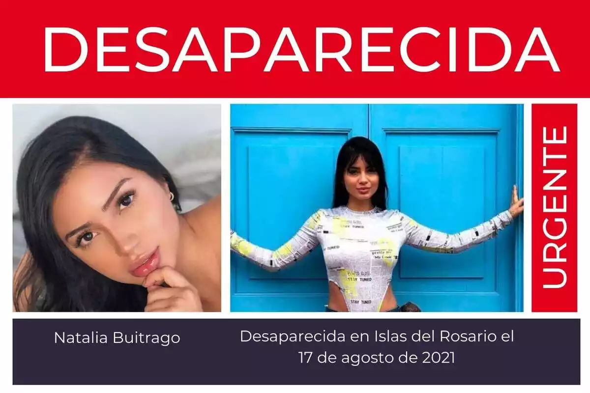 Fotomuntatge de Natalia Buitrago, la jove model de 23 anys desapareguda a les Islas del Rosario