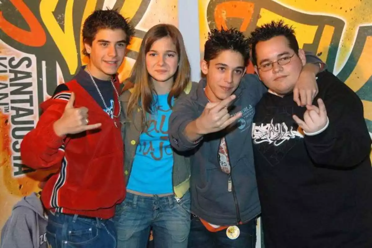 Imatge dels actors infantils de la sèrie Los Serrano que van formar un grup musical anomenat SJK