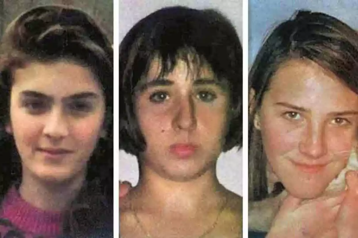 Muntatge amb les tres víctimes del cas Alcàsser