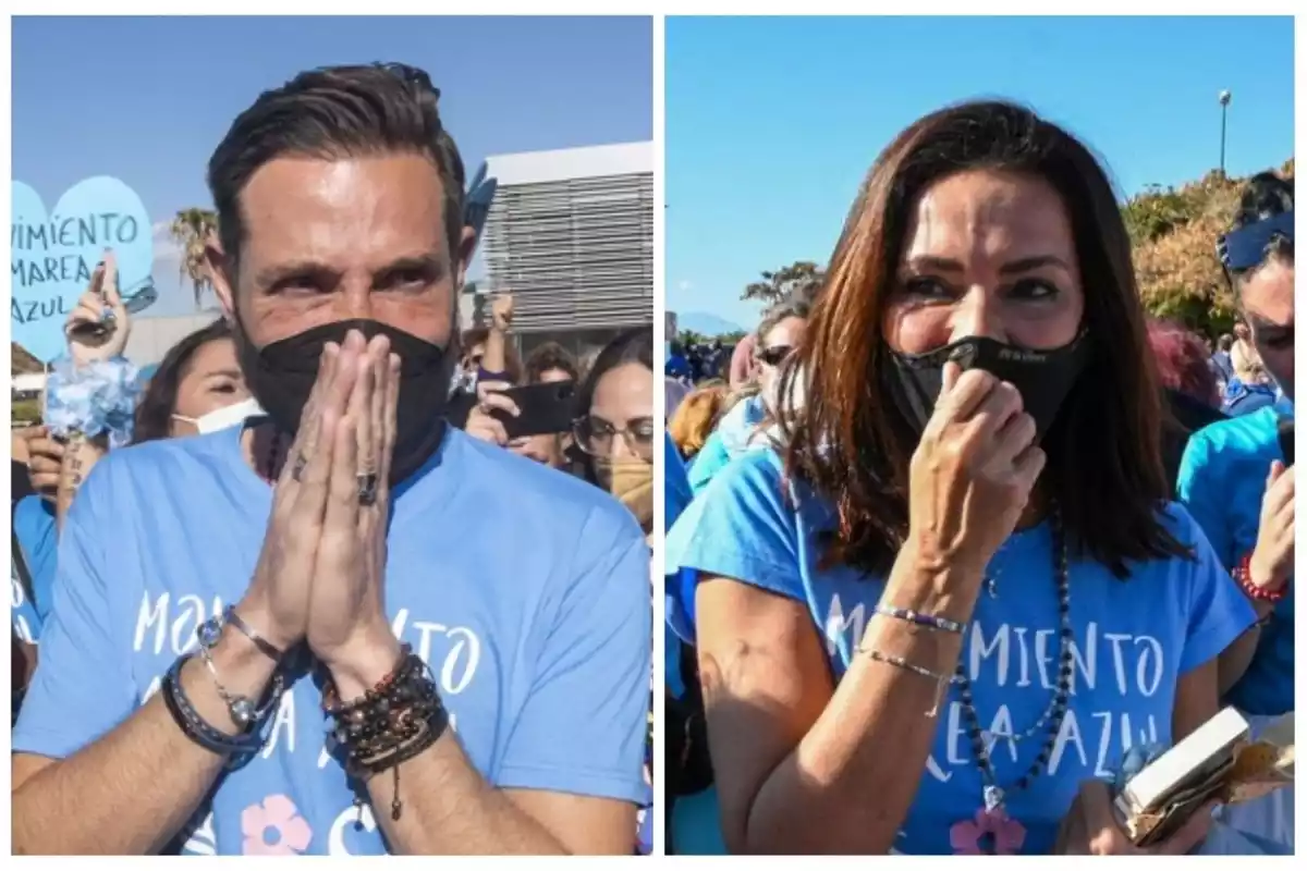 Antonio David i Olga Moreno a la manifestació de la 'Marea Azul' a Màlaga