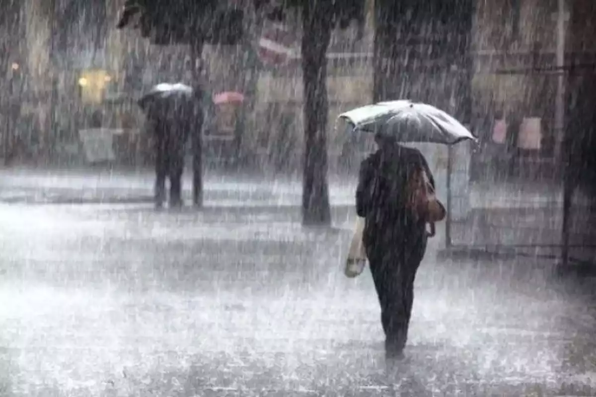Imatge d'un dia de pluja a Barcelona