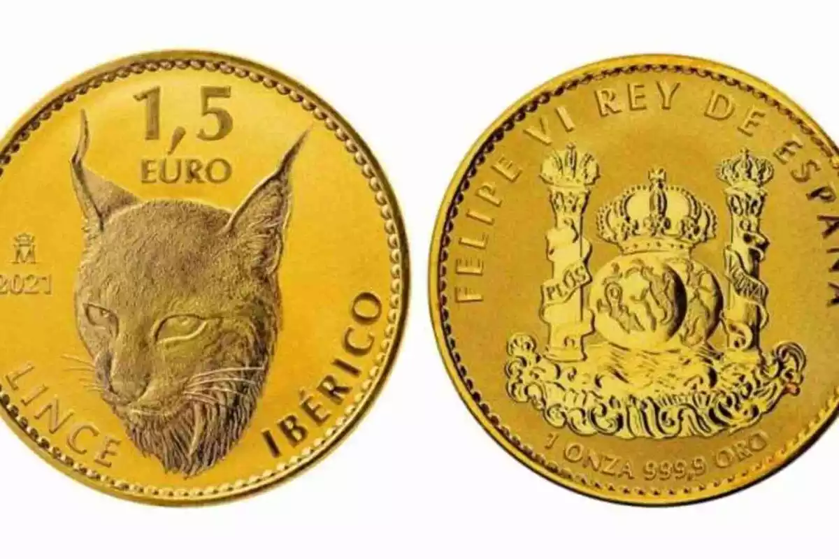 Imatge de la moneda d'1,5 euros que circula per Espanya.