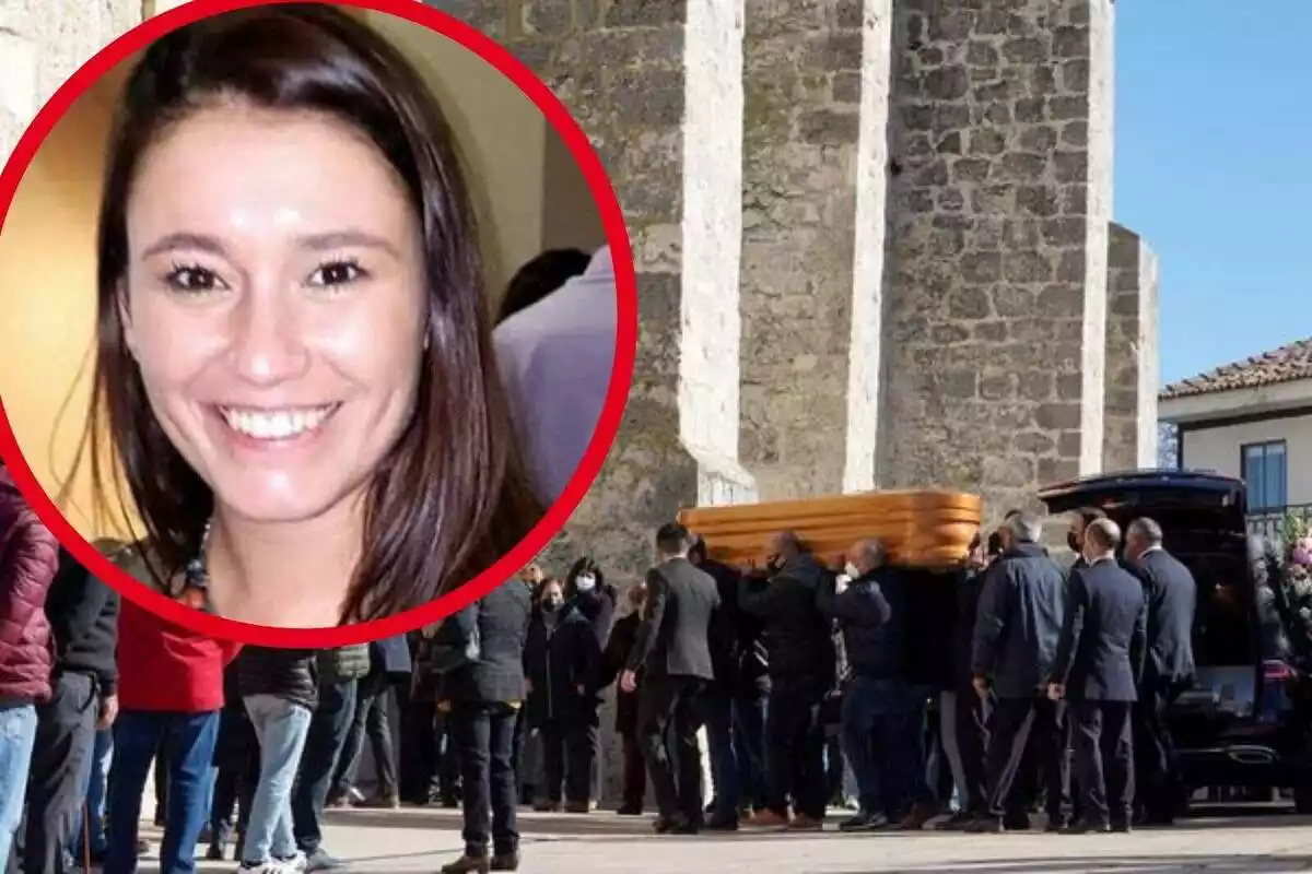 Fotomutatge del rostre d'Esther López i els assistents del seu funeral