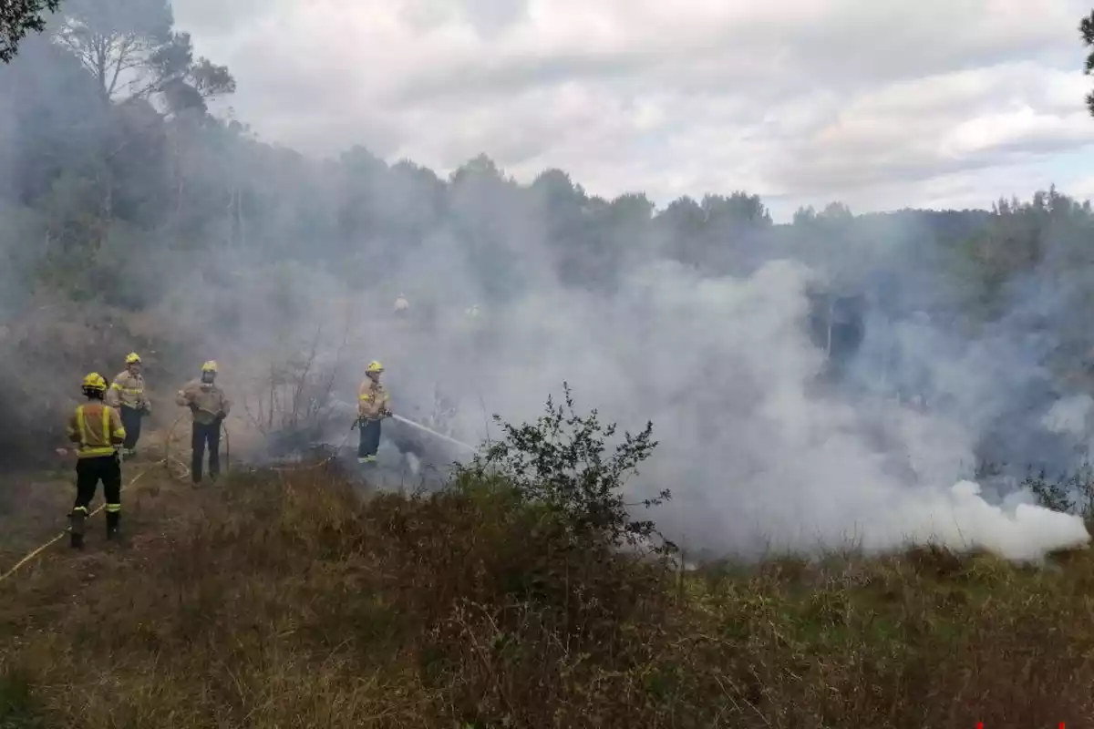 Els Bombers en un incendi a Vilarig