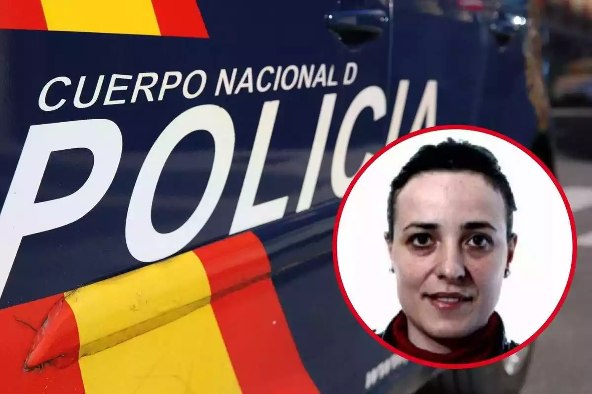 Fotomuntatge d'un cotxe de la Policia Nacional i Vanesa Borga, desapareguda a Espanya fa vuit dies