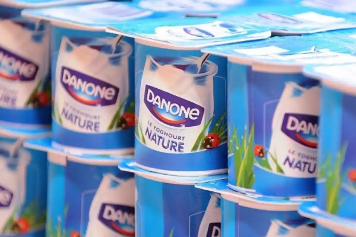 Imatge de iogurts naturals de la marca Danone