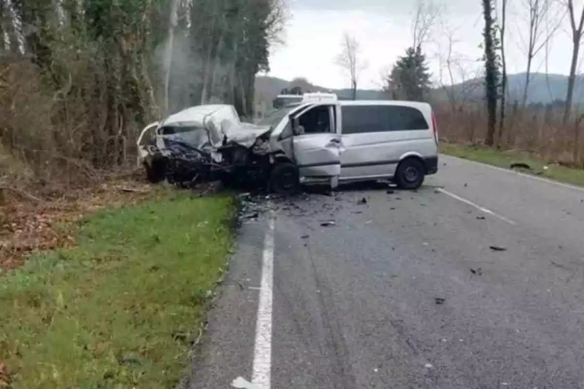 Imatge d'un accident que ha tingut lloc a Girona