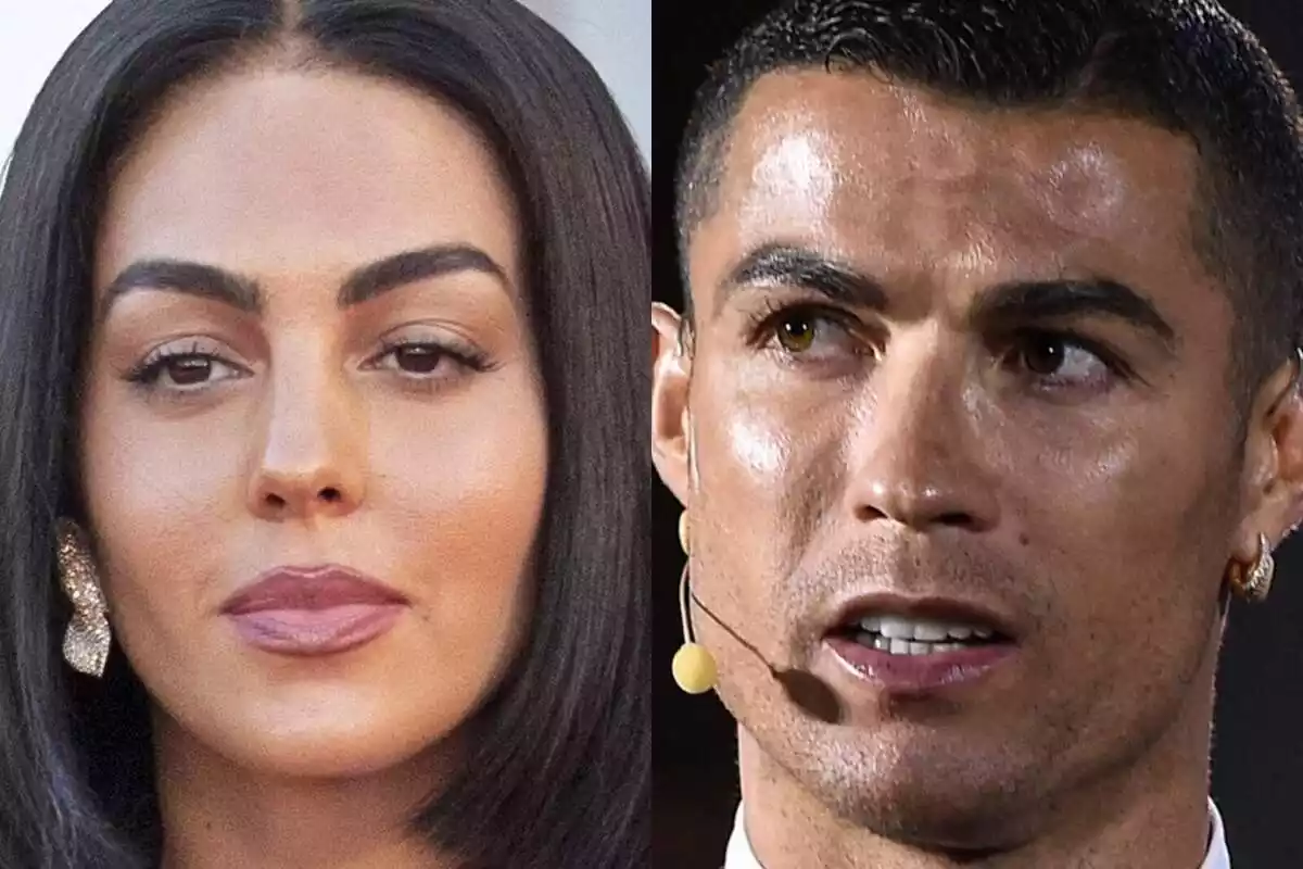 Fotomuntatge amb les cares de Georgina Rodríguez i Cristiano Ronaldo