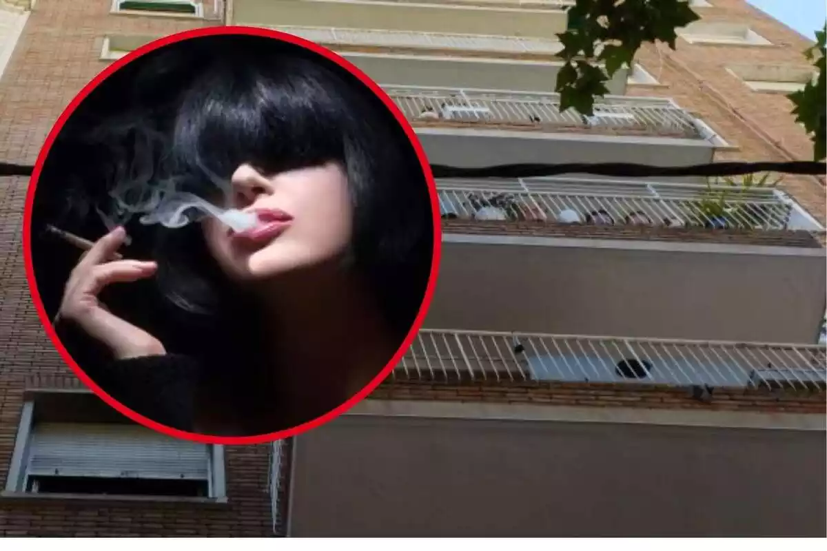 Muntatge fotogràfic d'una noia fumant i la casa de Roberto, el català faldiller que ha aparegut mort
