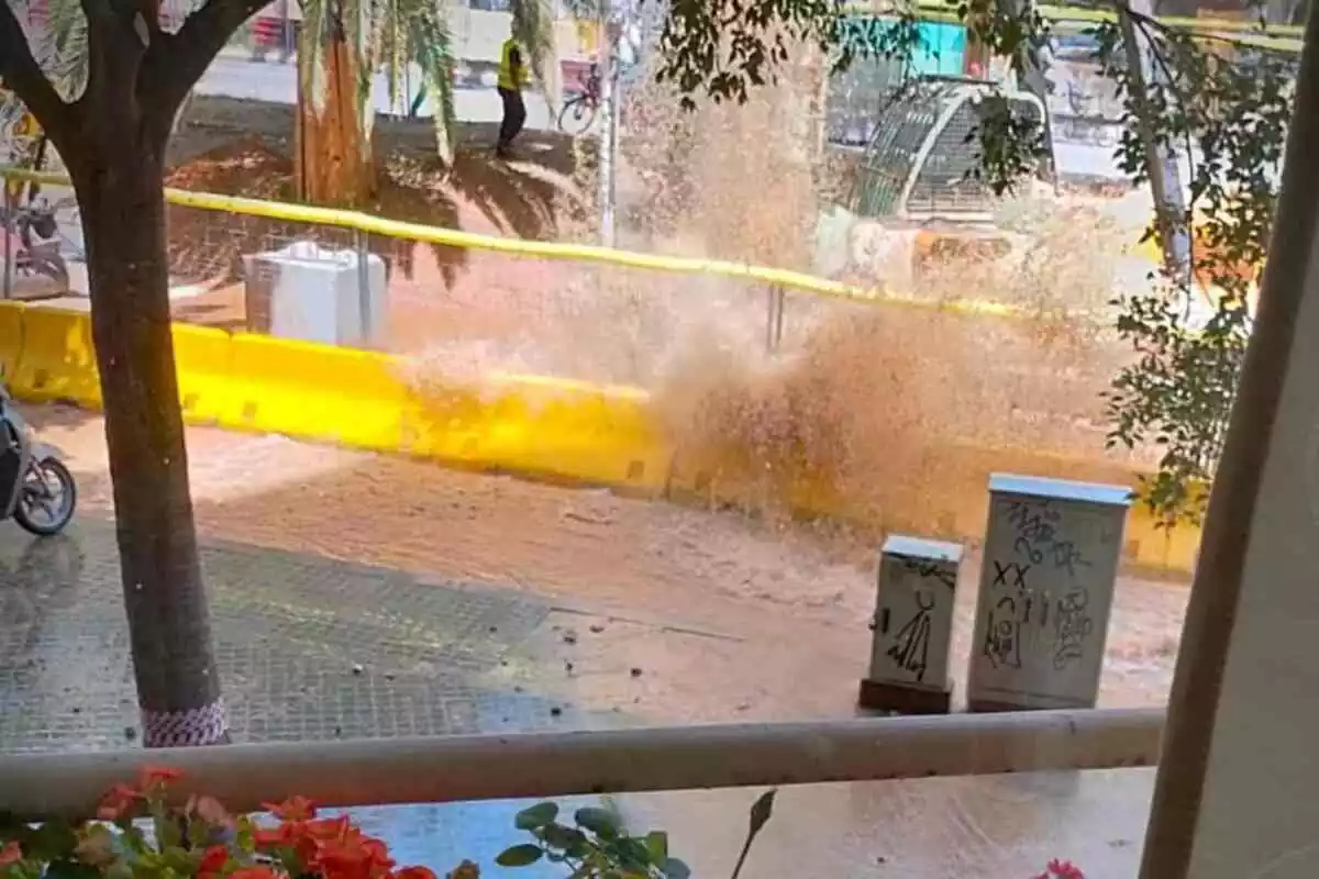 Imatge de la inundació a Barcelona.