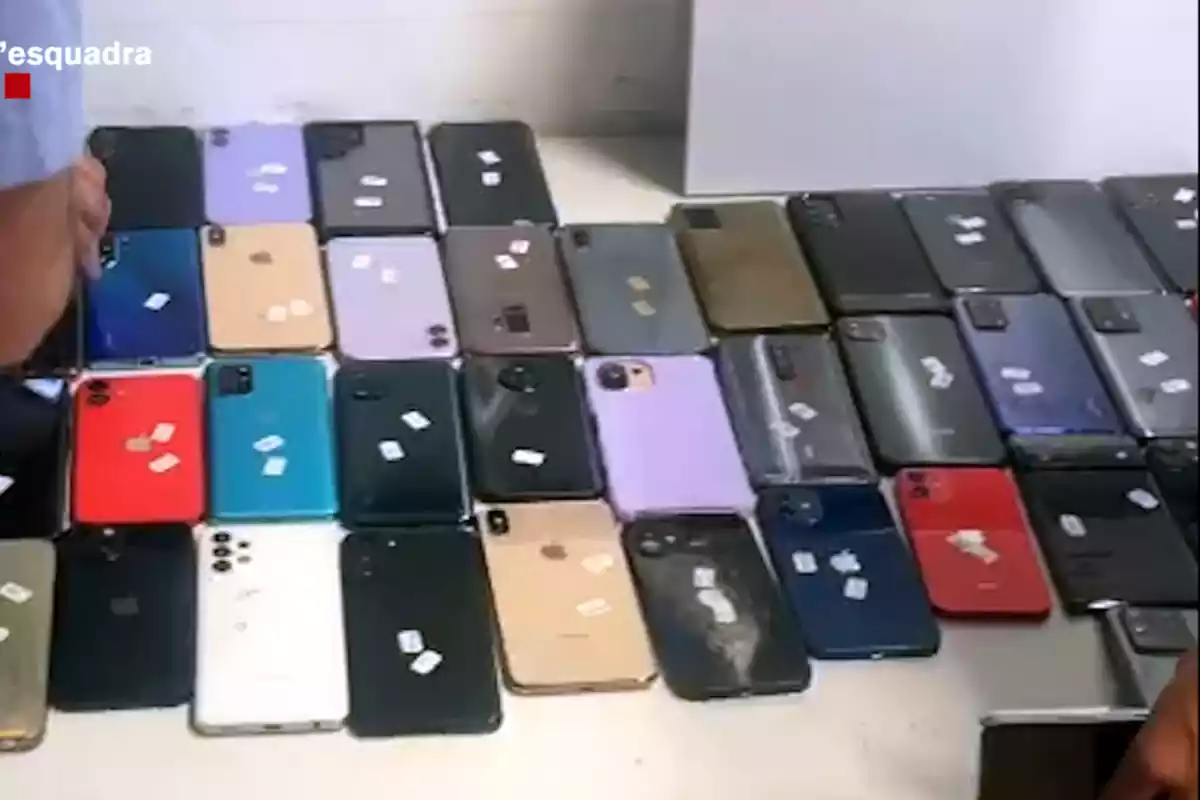 El centenar de mòbils robats localitzats en dos trasters de lloguer a l'Eixample de Barcelona