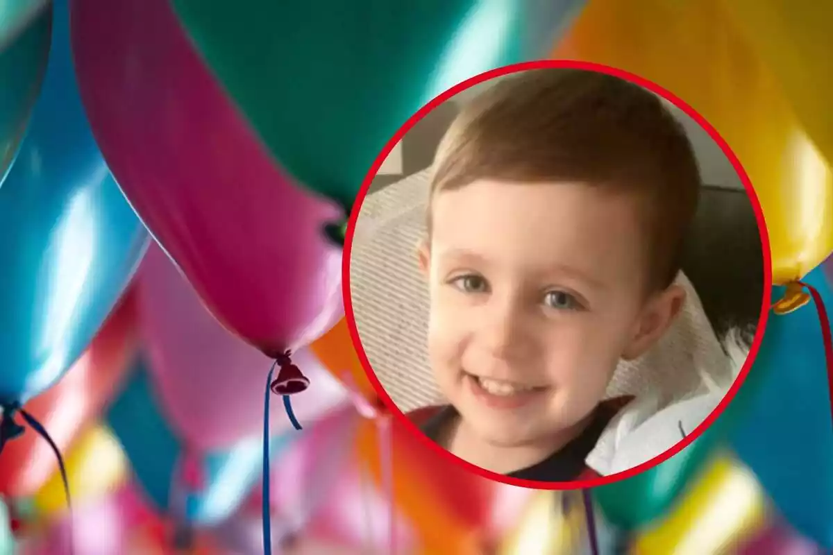 Fotomuntatge del nen que ha mort jugant amb un globus.