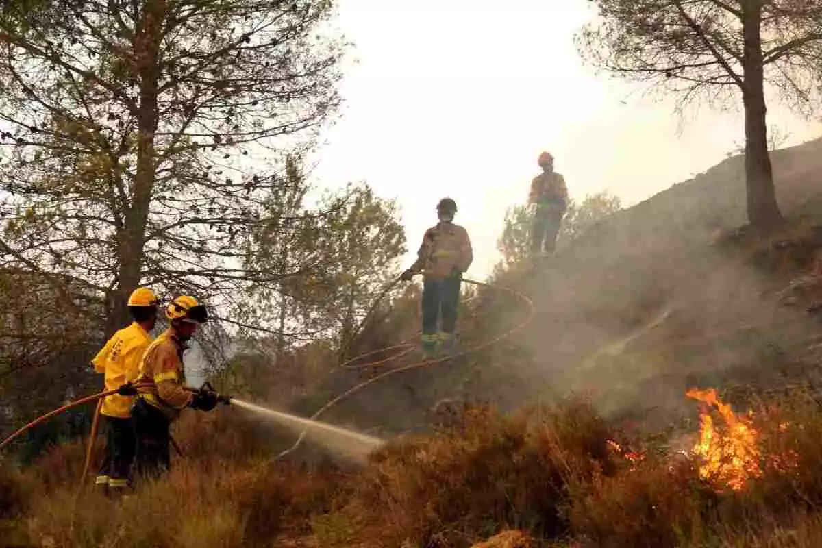 Imatge de l'incendi al Bages.