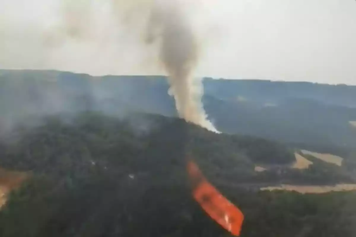 Imatge de l'incendi del Solsonès d'aquest 18 de juliol.
