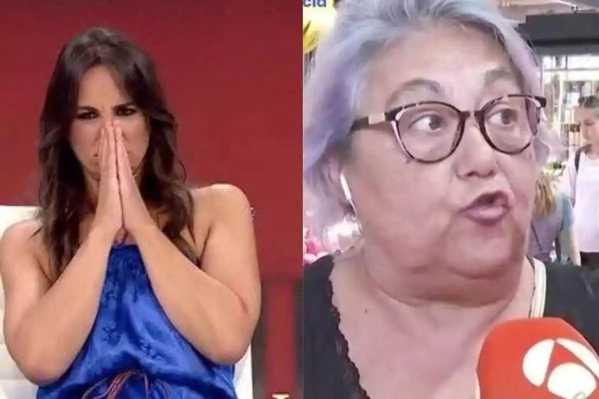 Fotomuntatge de la presentadora d''Espejo Público' i una senyora.