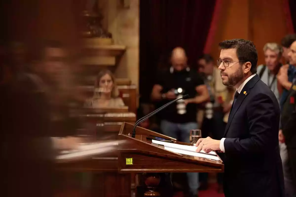 Imatge de Pere Aragonès al Parlament.