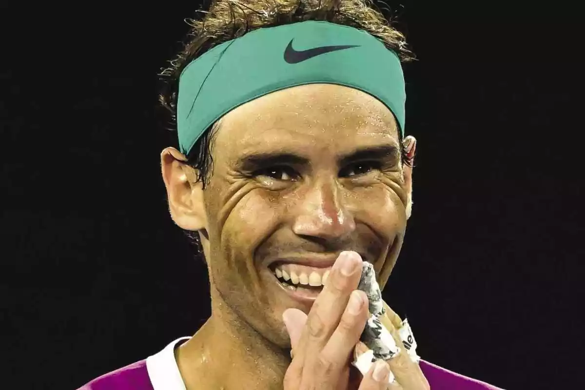 Imatge de Rafa Nadal després de guanyar un Grand Slam.