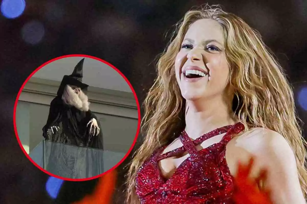 Fotomuntatge de Shakira amb la bruixa que té a casa seva