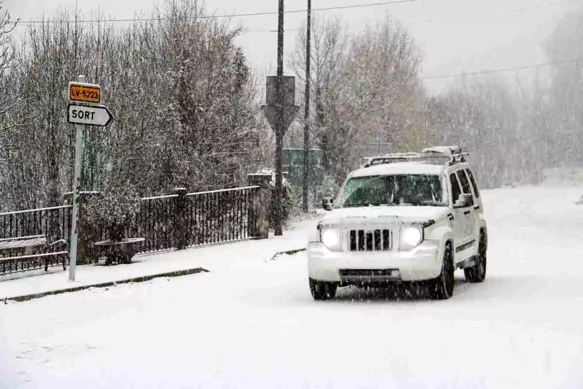 Imatge de la nevada a Sort el 12 de desembre.