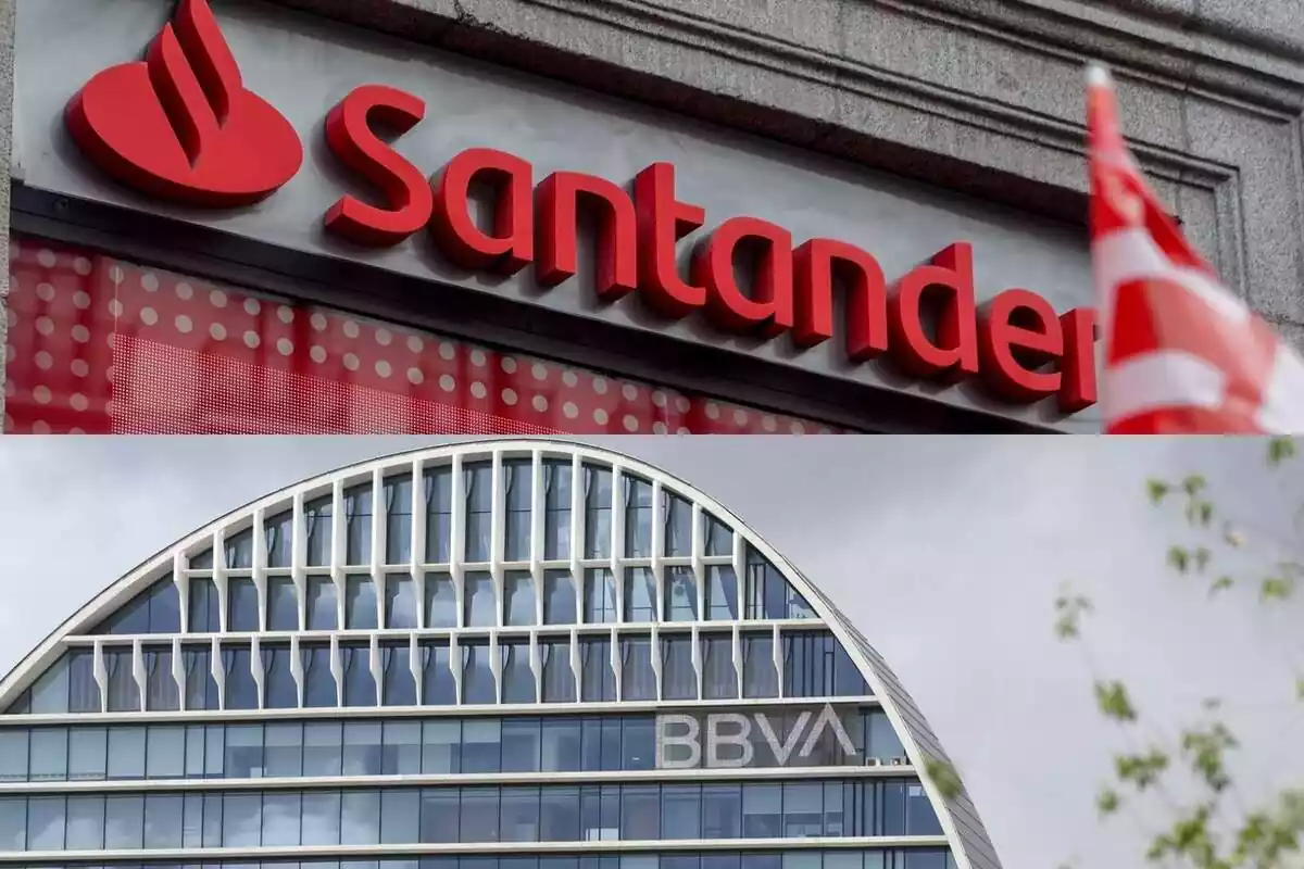 Muntatge del Banco Santander i BBVA