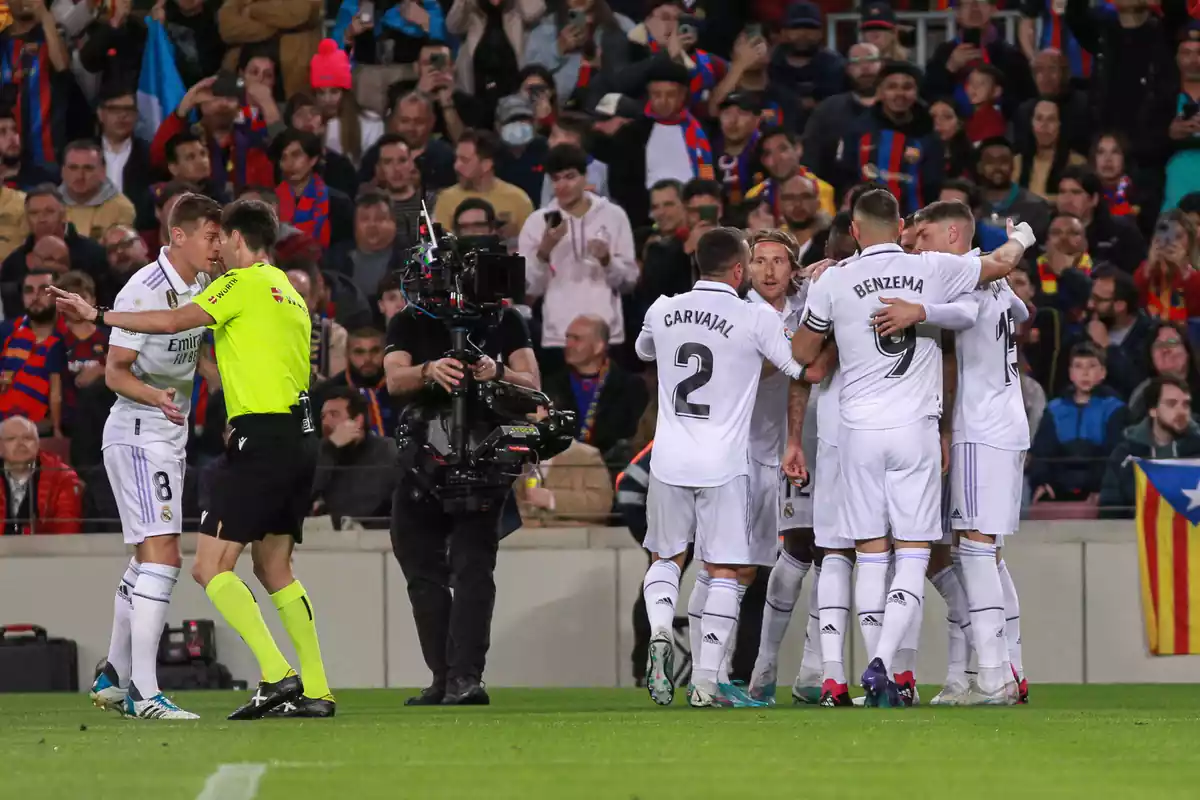 El Reial Madrid celebrant un gol