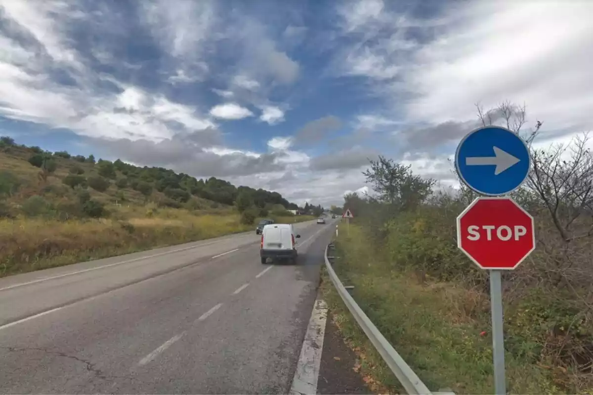 Foto de la carretera N-IIa a Figueres.