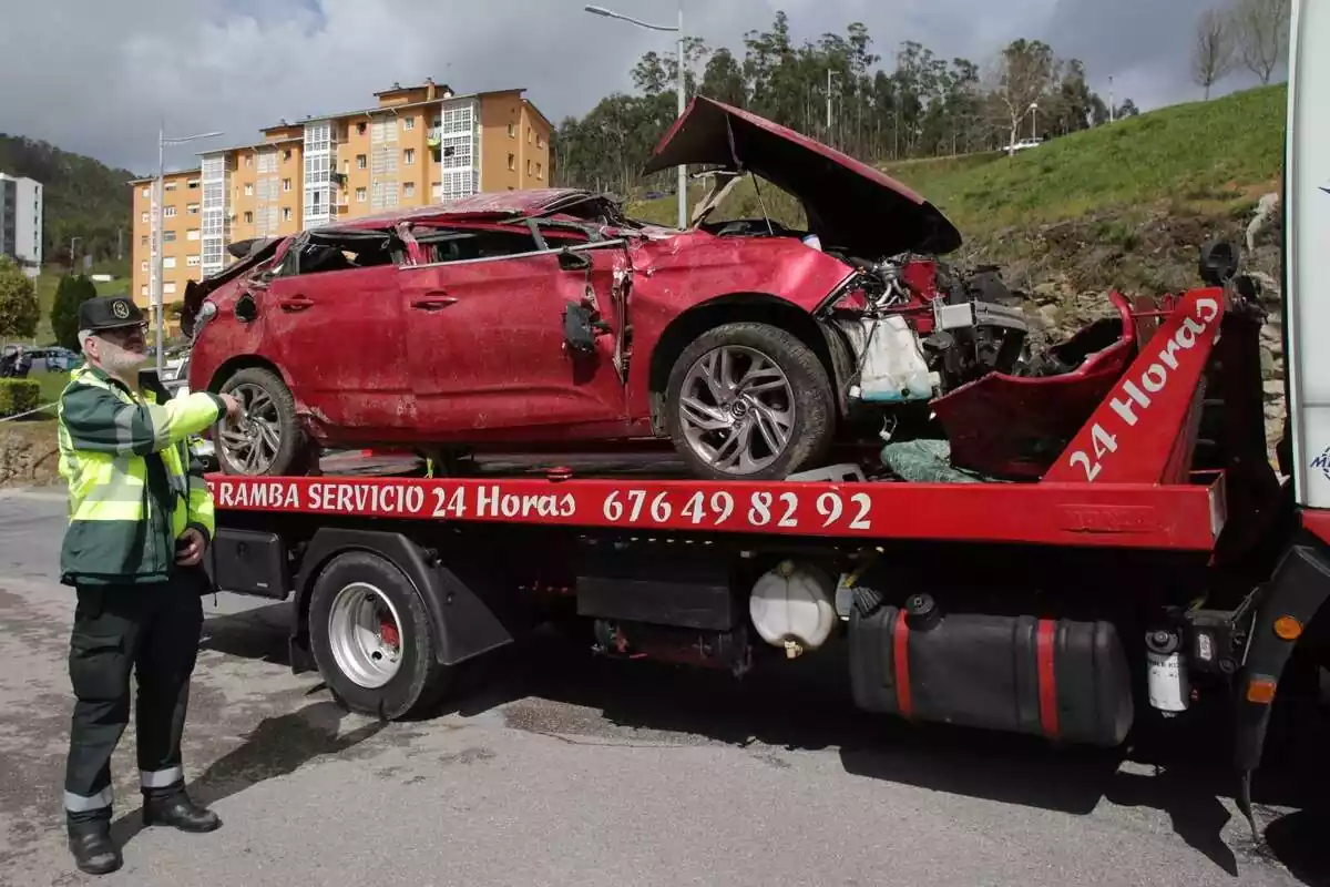 Imatge del cotxe de l'accident de Lugo
