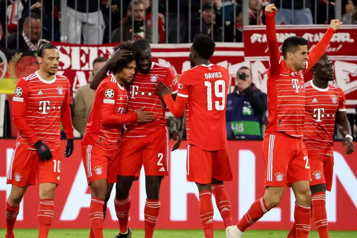 Imatge dels jugadors del Bayern celebrant un gol