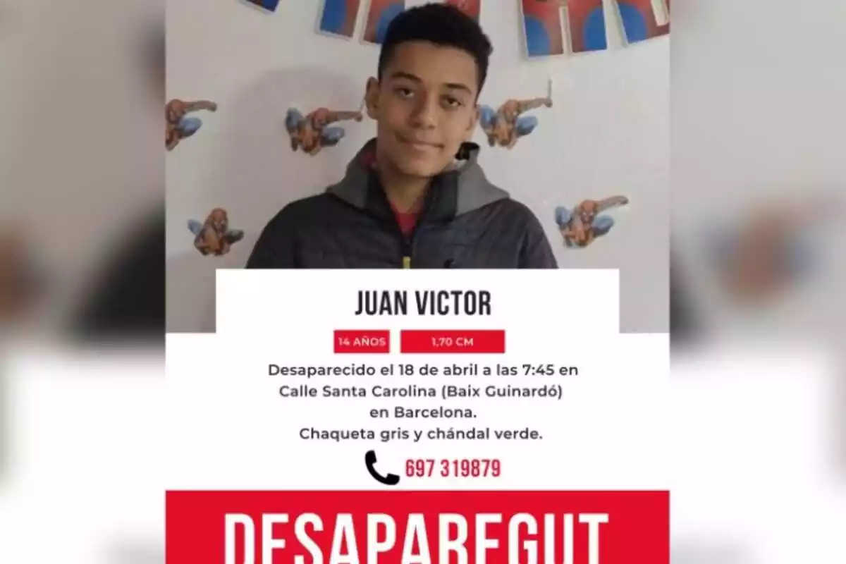 Juan Victor, el desaparegut al Baix Guinardó.