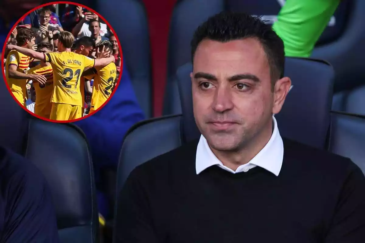 Muntatge de Xavi amb l'equip del FC Barcelona