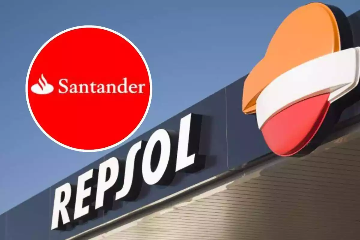 Fotomuntatge de Repsol i el Banc Santander