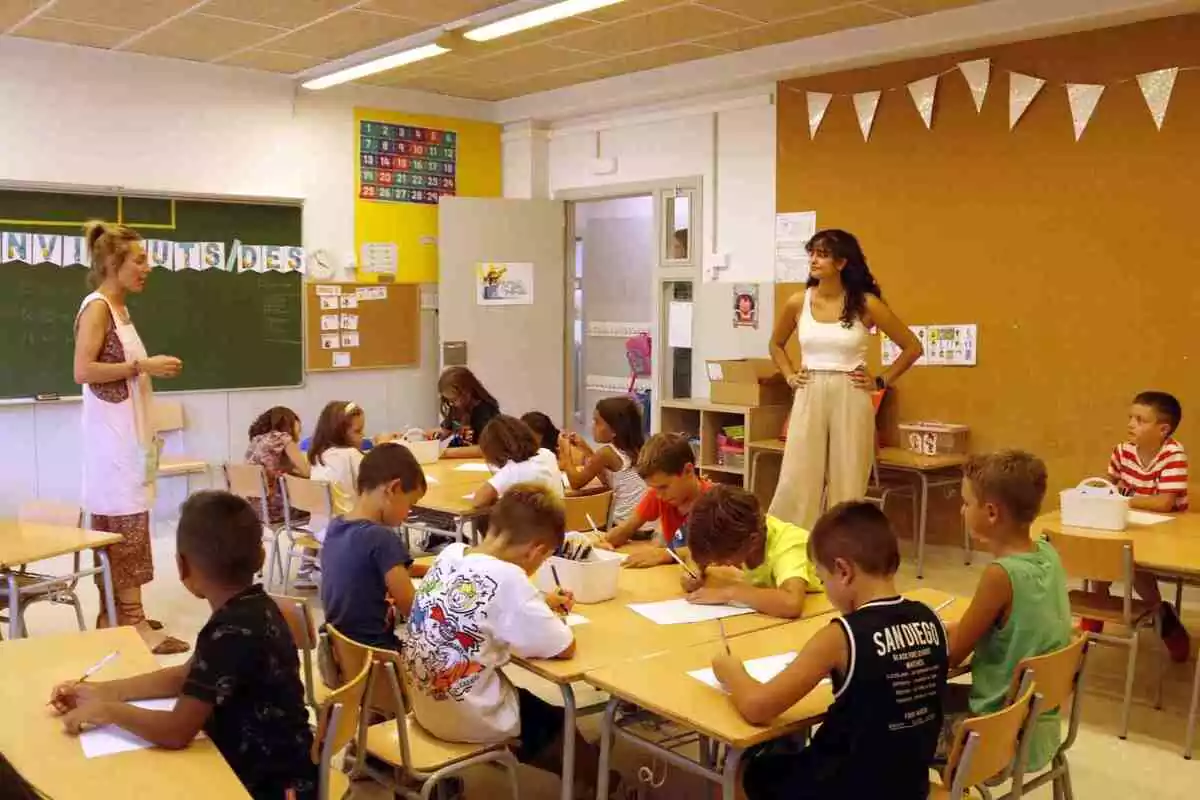 Imatge de l'aula d'una escola