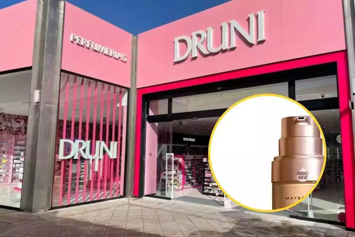 Fotomuntatge d'una botiga Druni i la Dream Radiant Liquid de Maybelline