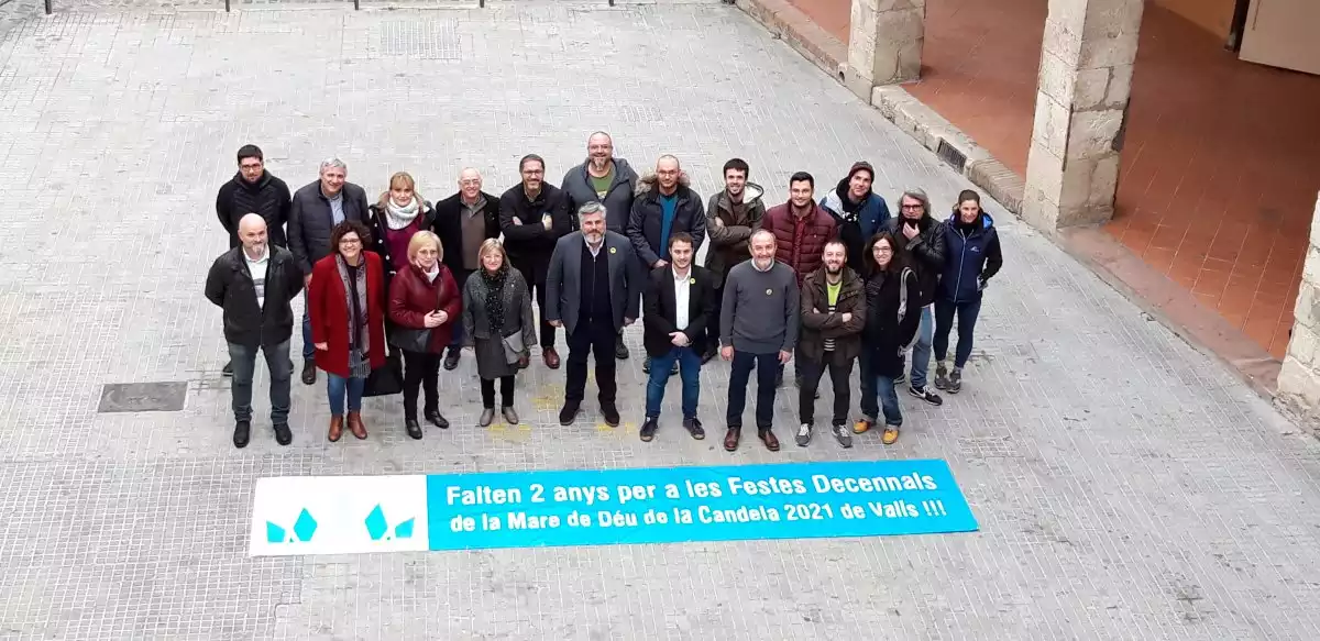 Imatge dels responsables que encapçalen cadascuna de les comissions de les Decennals del 2021 a Valls.