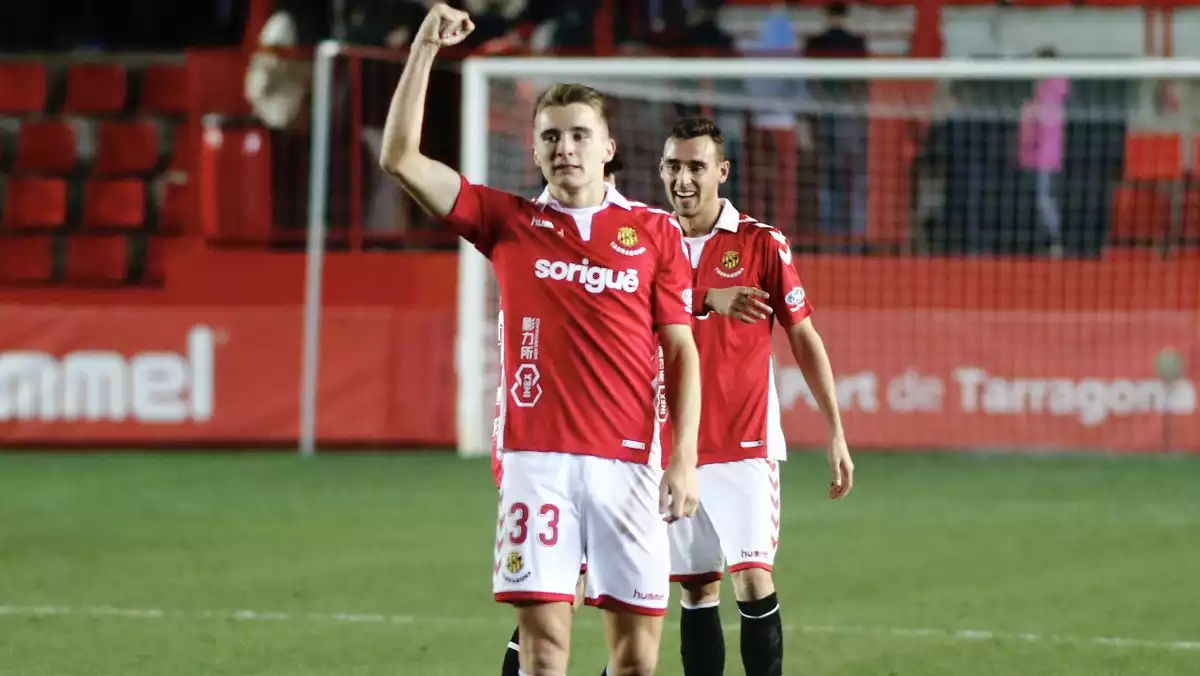 Ferrer celebrant el triomf davant el Córdoba