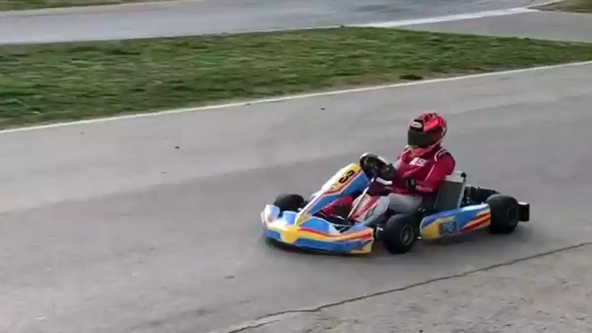 Márquez pilotant al Karting Vendrell