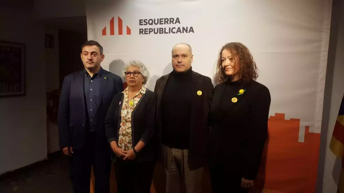 D'esquerra a dreta, Josep Rufà, candidat d'ERC al Senat; Isabel Sales, candidata a la cambra territorial; Jordi Salvadó, cap de llista al Congrés; i Laura Castel, número ú al Senat.
