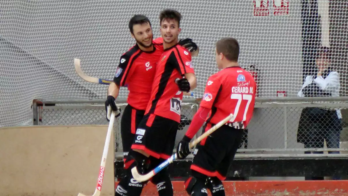 Pablo Nájera celebra un gol d'aquesta temporada