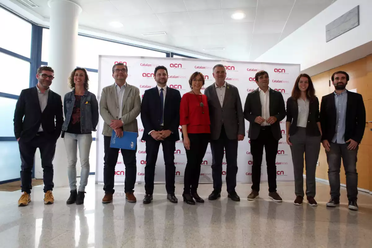 Els candidats a alcalde de Tarragona de les set formacions polítiques amb representació al col·legi electoral, seu d'aquest primer debat.