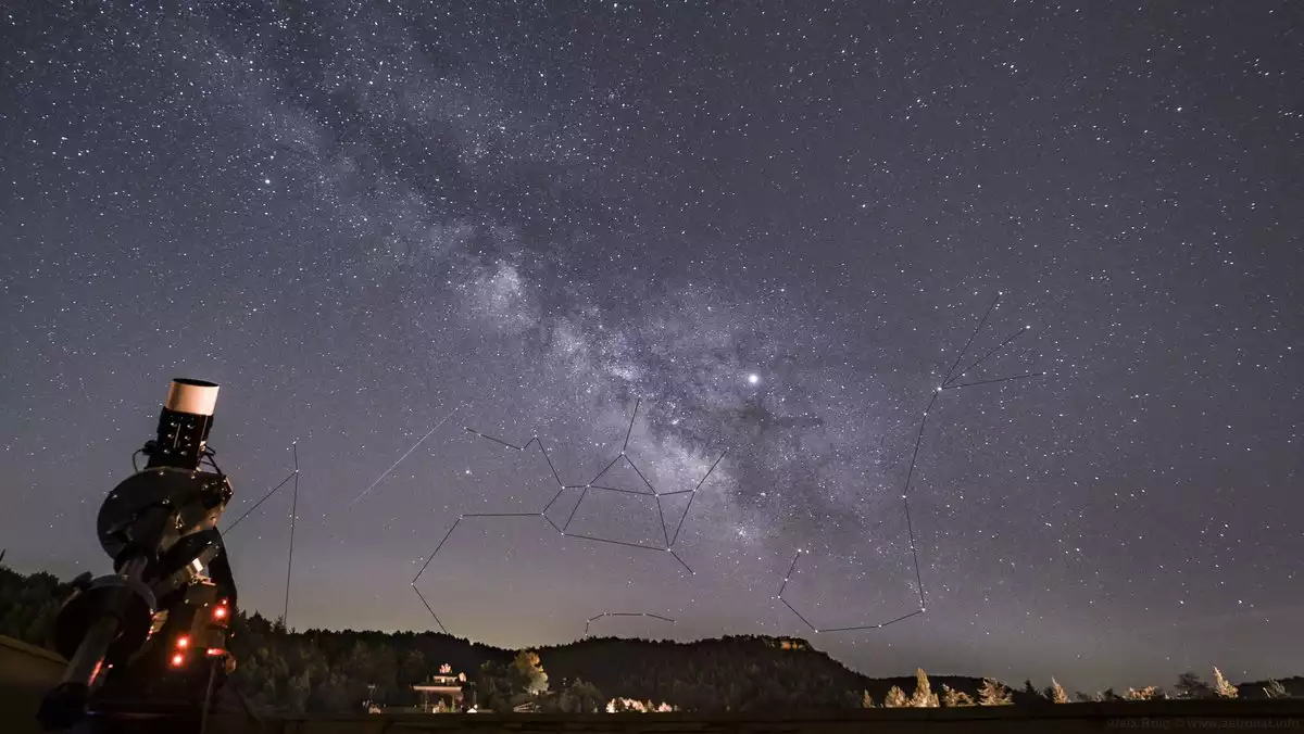 Imatge de la pluja d'estrelles dels Aquàrids des de Prades