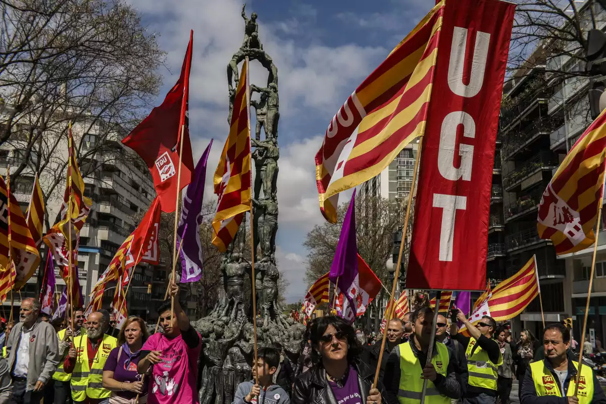 Sindicats UGT i CCOO i s’han manifestat aquest Primer de Maig a Tarragona